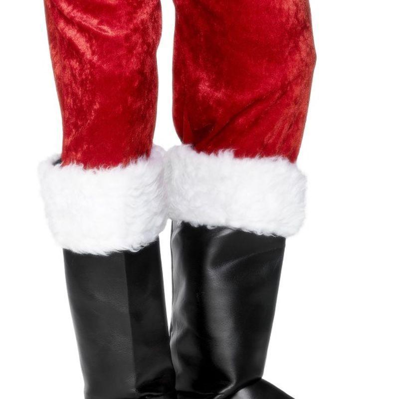 Santa Boot Covers - One Size Mens Black/White