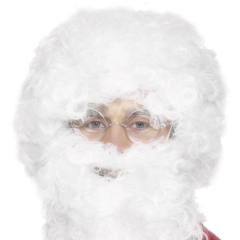 Santa Beard and Wig Set - One Size Mens White