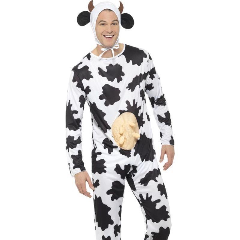Cow Costume - One Size Mens White/Black