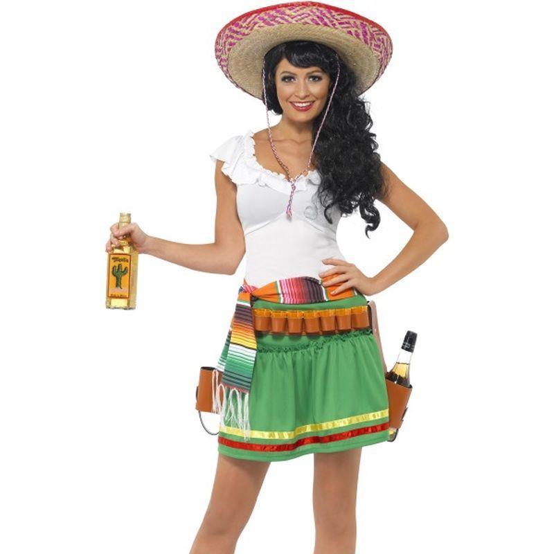 Tequila Shooter Girl Costume - UK Dress 8-10 Womens Green/White