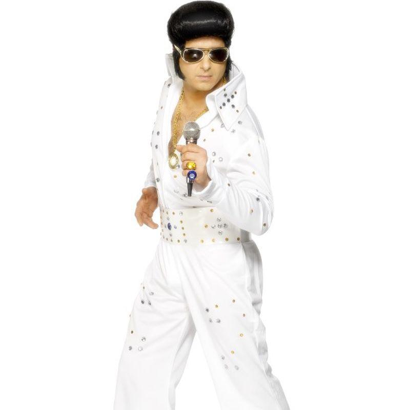 Elvis Costume with Jewels - Medium Mens White