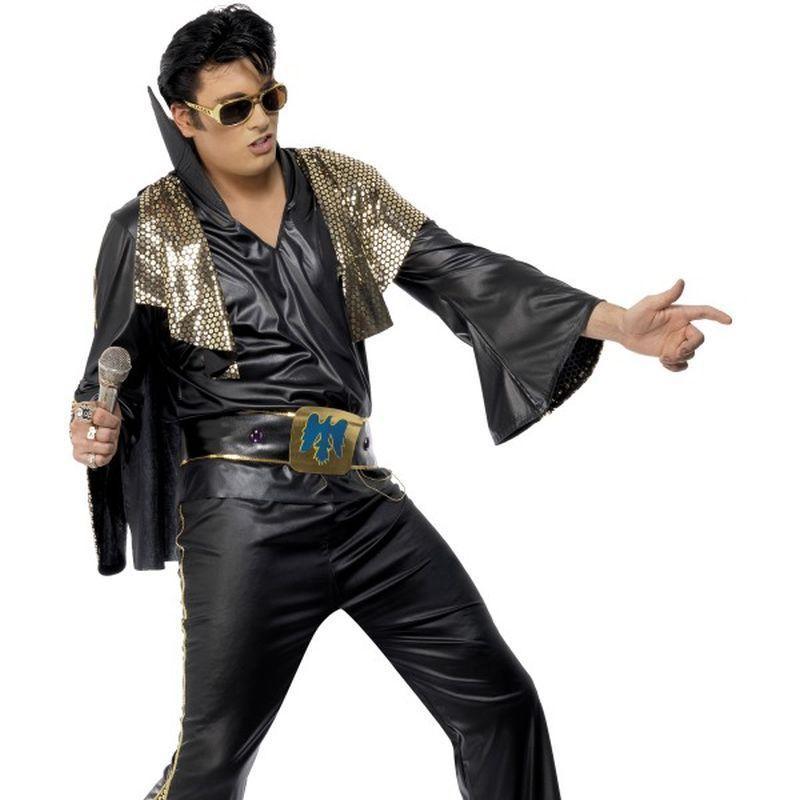 Elvis Black and Gold Costume - Medium Mens Black