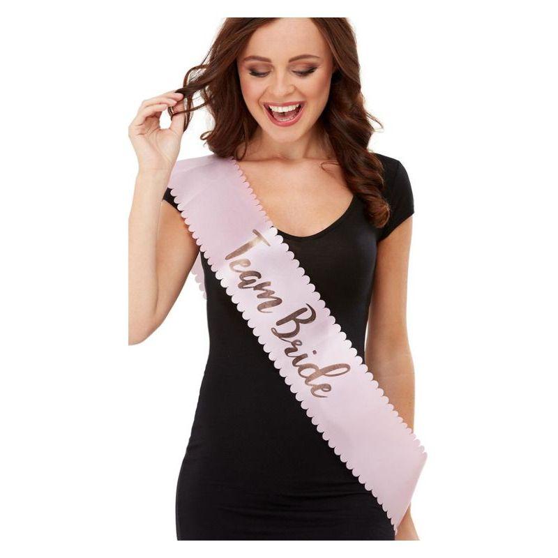 Team Bride Sash Pink & Gold