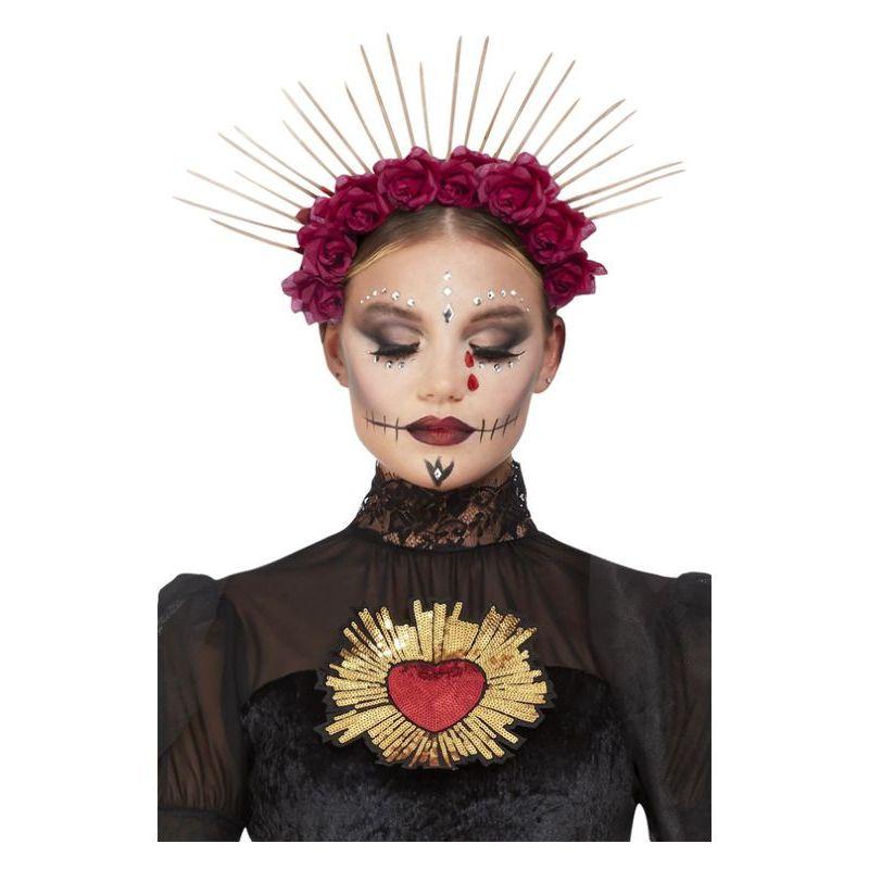 Sunburst Day Of The Dead Headband with Roses