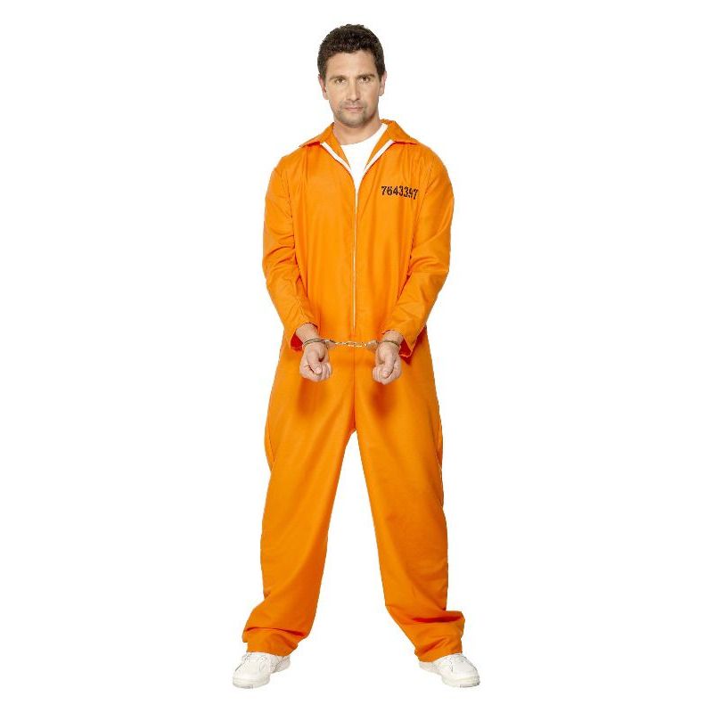 Escaped Prisoner Costume Adult Orange Mens
