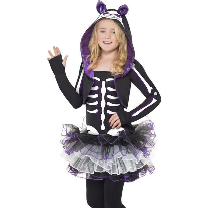 Skelly Cat Costume - Teen 13+ Girls Black/White