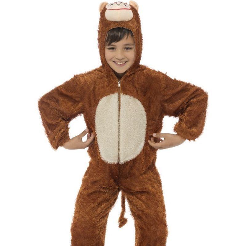 Monkey Costume, Medium - Medium Age 7-9 Boys Brown/White