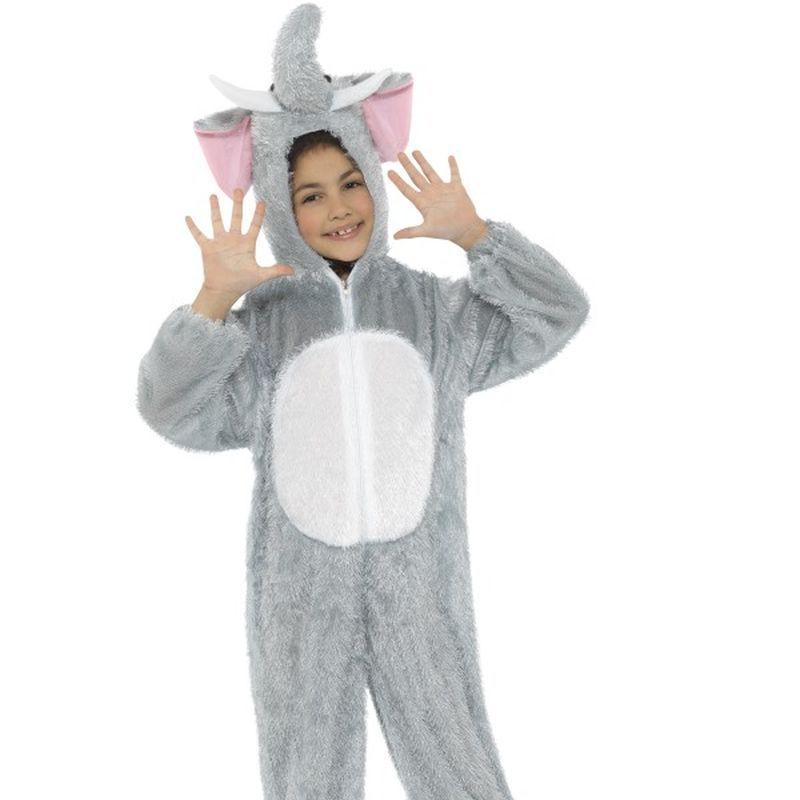 Elephant Costume, Medium - Medium Age 7-9 Boys Grey/White