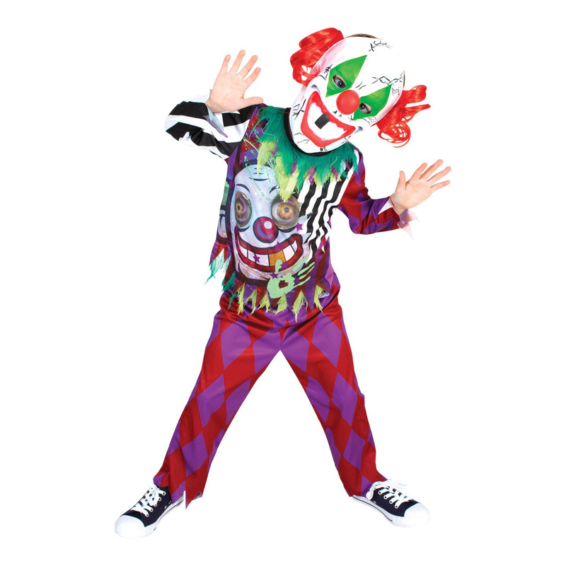 Scary Clown Lenticular Costume Boys Red