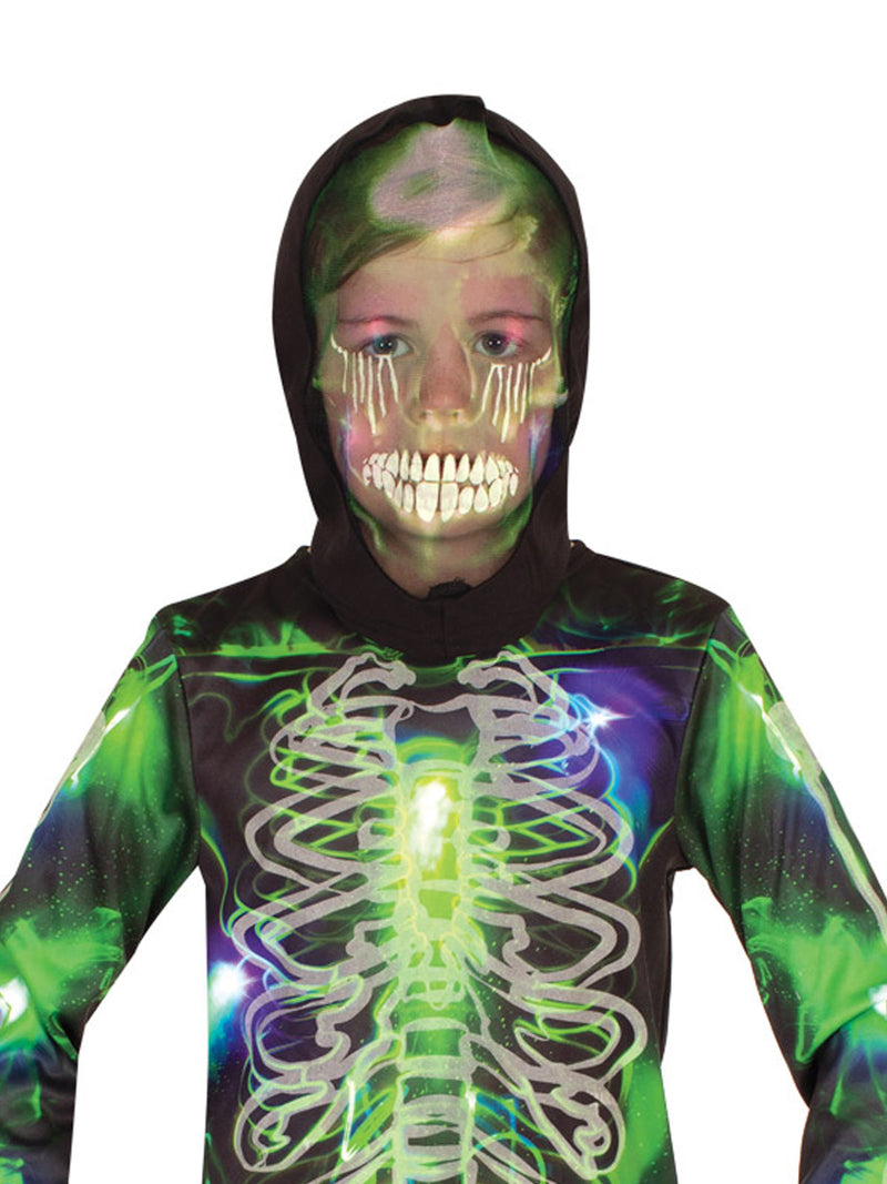 Spooky G I D Skeleton Costume Boys Green