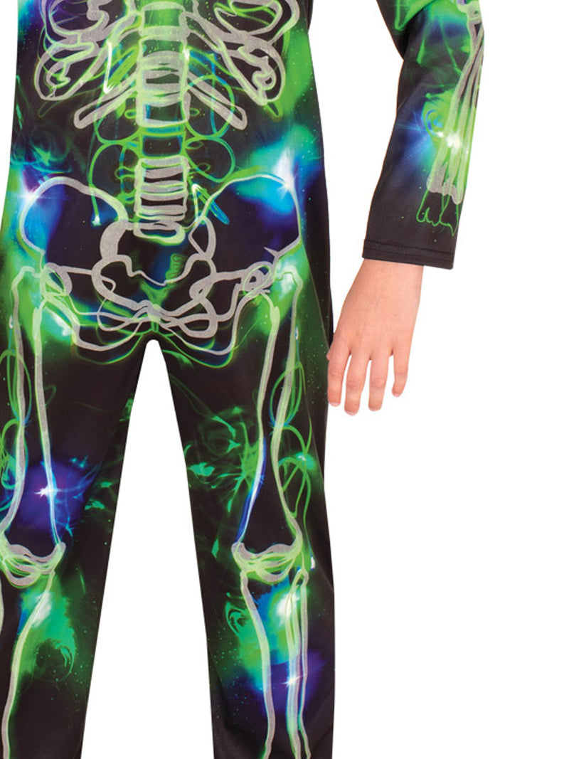 Spooky G I D Skeleton Costume Boys Green