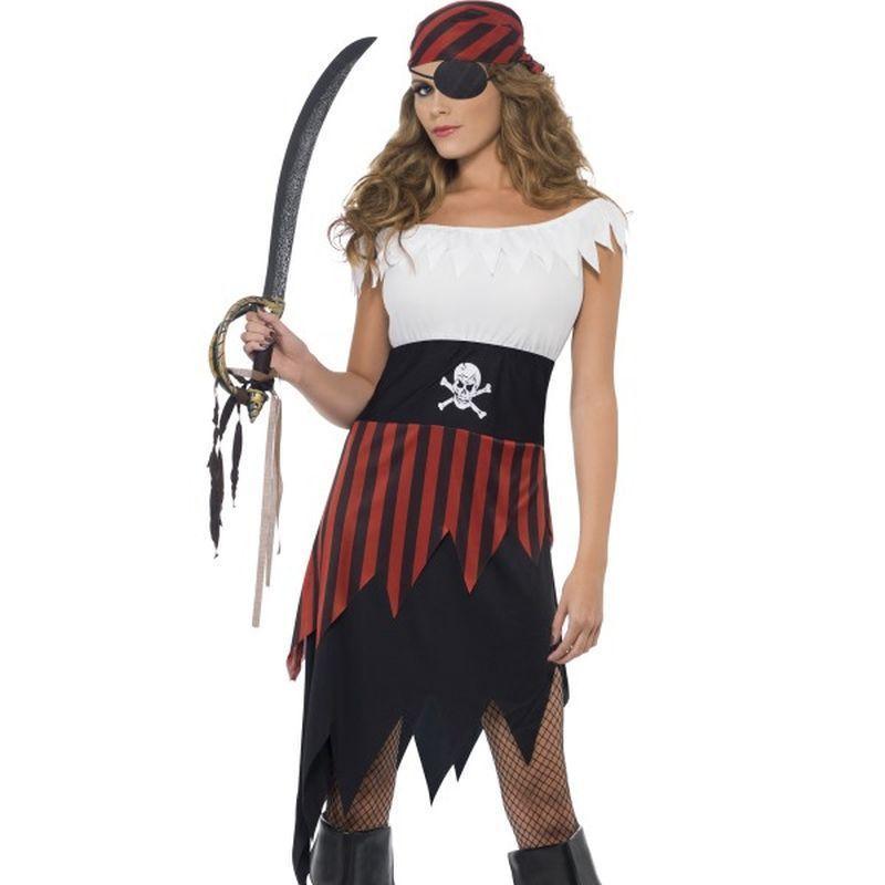Pirate Wench Costume Adult White Red Womens -1