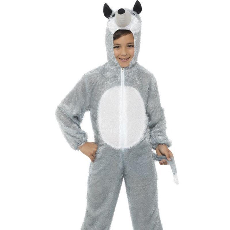 Wolf Costume, Medium - Medium Age 7-9 Boys Grey/White