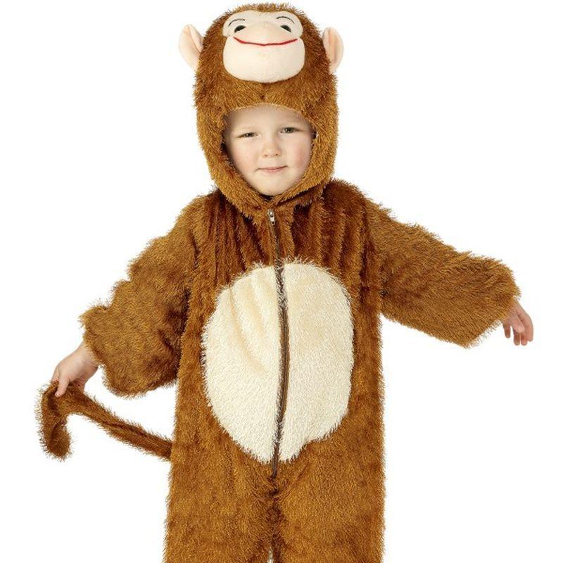 Monkey Costume, Small - Small Age 4-6 Boys Brown/White