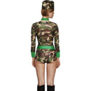 Fever Combat Chick Costume Adult Camo Womens Green