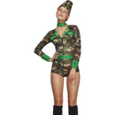 Fever Combat Chick Costume - UK Dress 8-10 Womens Camo