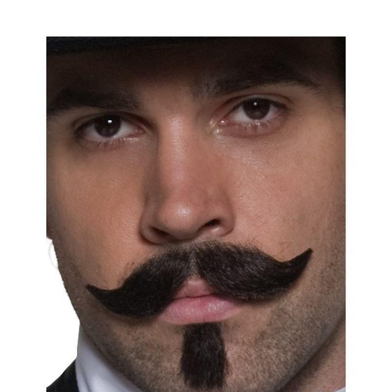 Authentic Western Gambler Moustache Adult Brown Mens -1