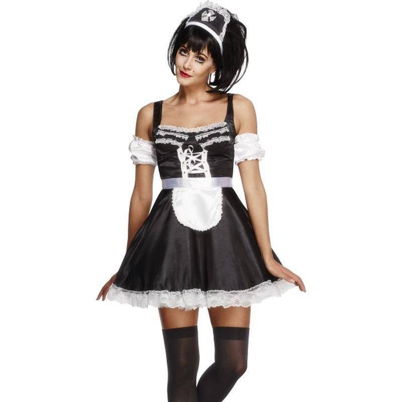 Fever Flirty French Maid Costume - UK Dress 8-10 Womens Black/White