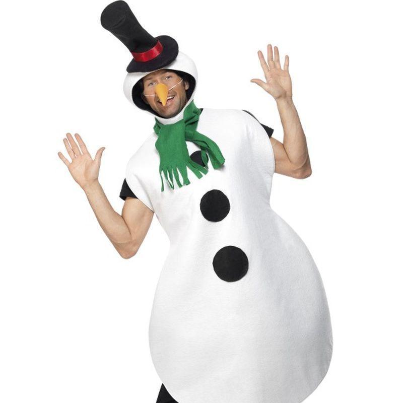 Snowman Costume, Adult - Chest 38"-40", Leg Inseam 32.75" Mens White