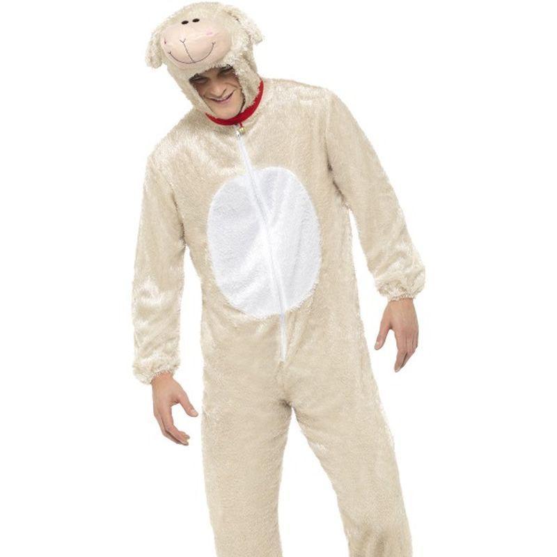 Lamb Costume Adult Beige Mens Brown -1
