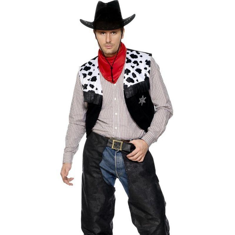 Cowboy Leather Costume - Medium Mens Black