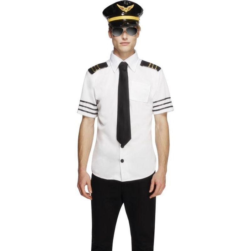 Fever Mile High Costume - Medium Mens White/Black