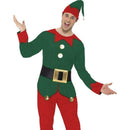 Elf Costume, Male - Medium Mens Green/Red