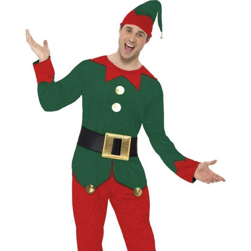 Elf Costume, Male - Medium Mens Green/Red
