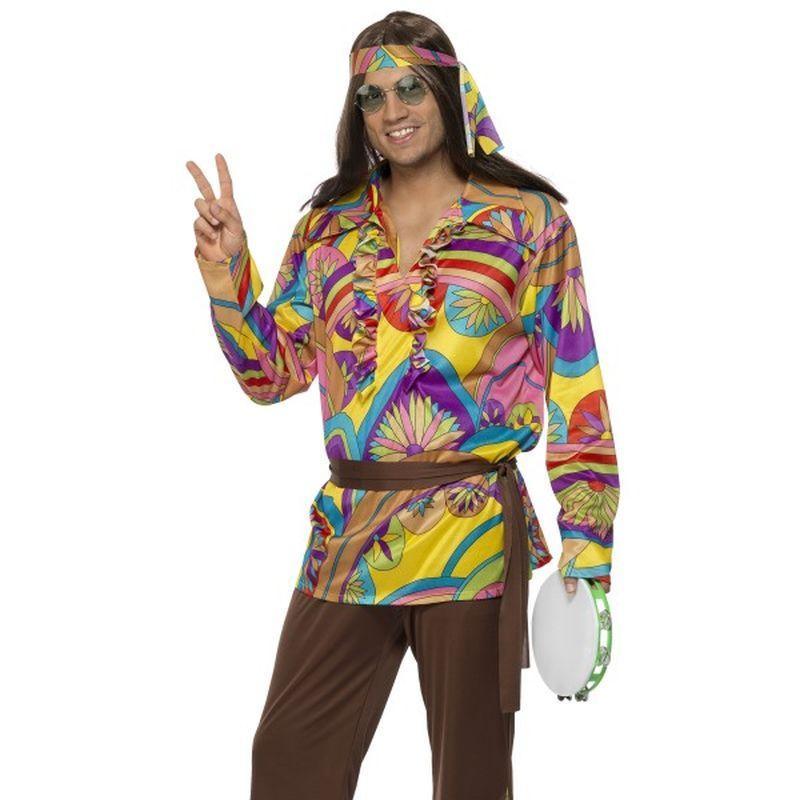 Psychedelic Hippie Man Costume - XL Mens Multi