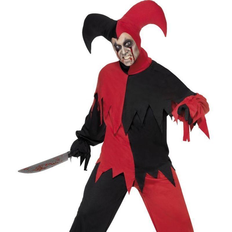 Dark Jester Costume, Black and Red - Medium Mens Red/Black