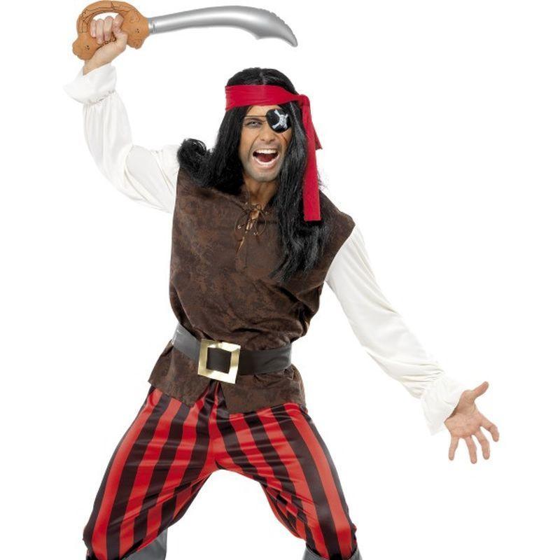 Pirate Ship Mate Costume - Medium Mens Brown/Red/White