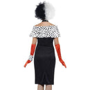 Cruella Devile Evil Madame Costume Adult Black White Dress