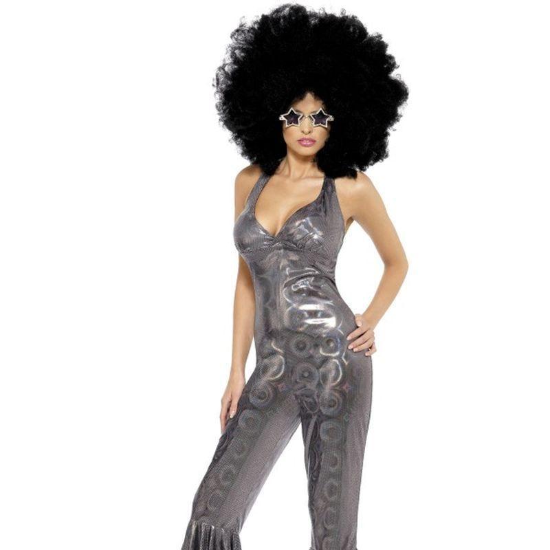 Disco Diva Costume - UK Dress 8-10 Womens Silver