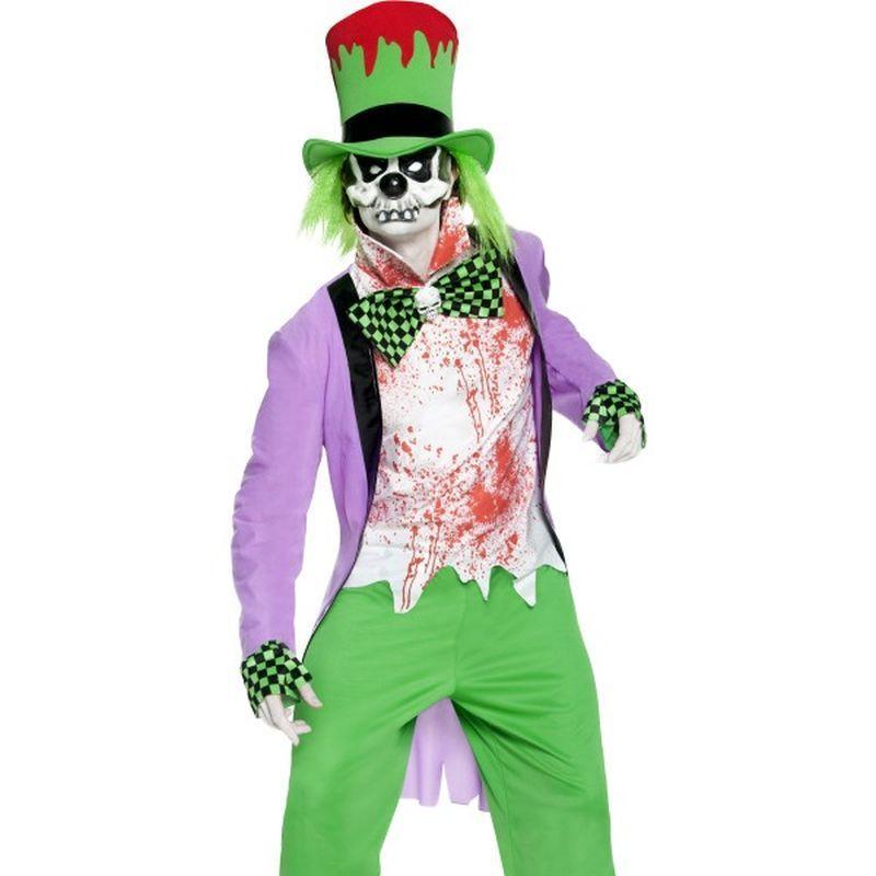 Bad Hatter Costume - Small Mens Green/Purple/White
