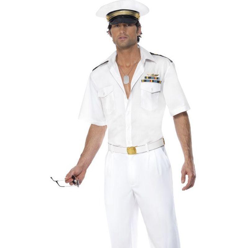 Top Gun Captain Costume - Medium Mens White