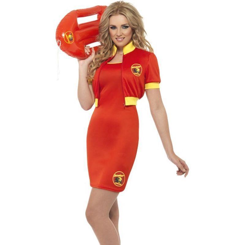 Baywatch Beach Lifeguard Costume - UK Dress 8-10 Womens Red/Yellow