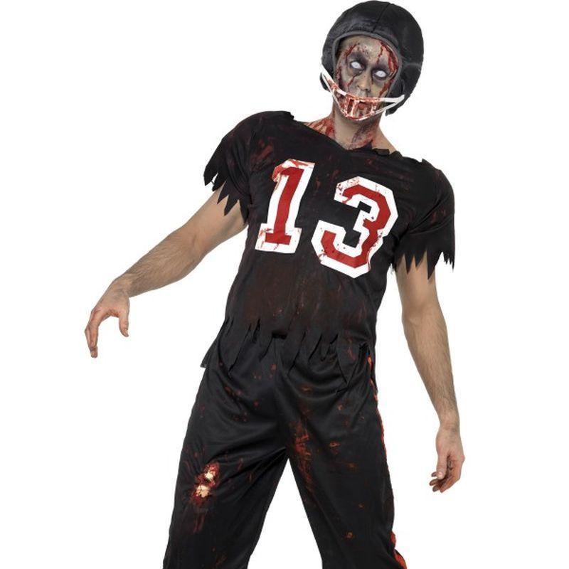 High School Horror Zombie American Footballer Costume - Medium Womens Black