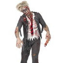 High School Horror Zombie School Boy Costume - Small Mens Grey/White/Red