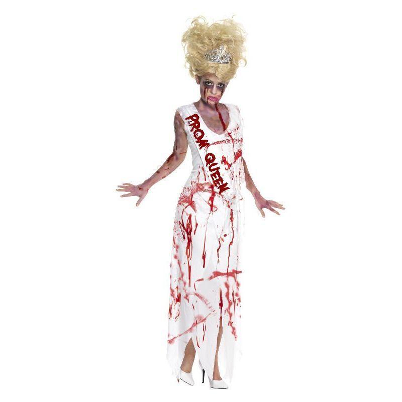 High School Horror Zombie Prom Queen Costume Whit Womens White