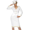 Officers Mate Costume - UK Dress 16-18 Womens White/Gold