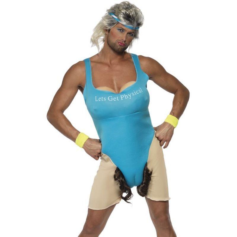Lets Get Physical, Work Out Costume - One Size Mens Blue/Nude