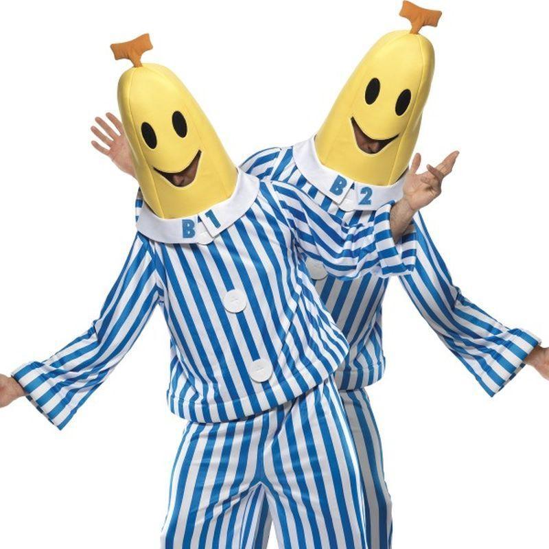 Bananas In Pyjamas Costume Adult Blue White Yellow Mens -1