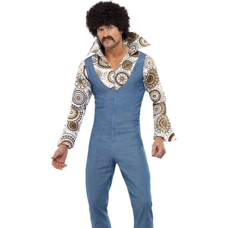 Groovy Dancer Costume - XL Mens Blue/Floral