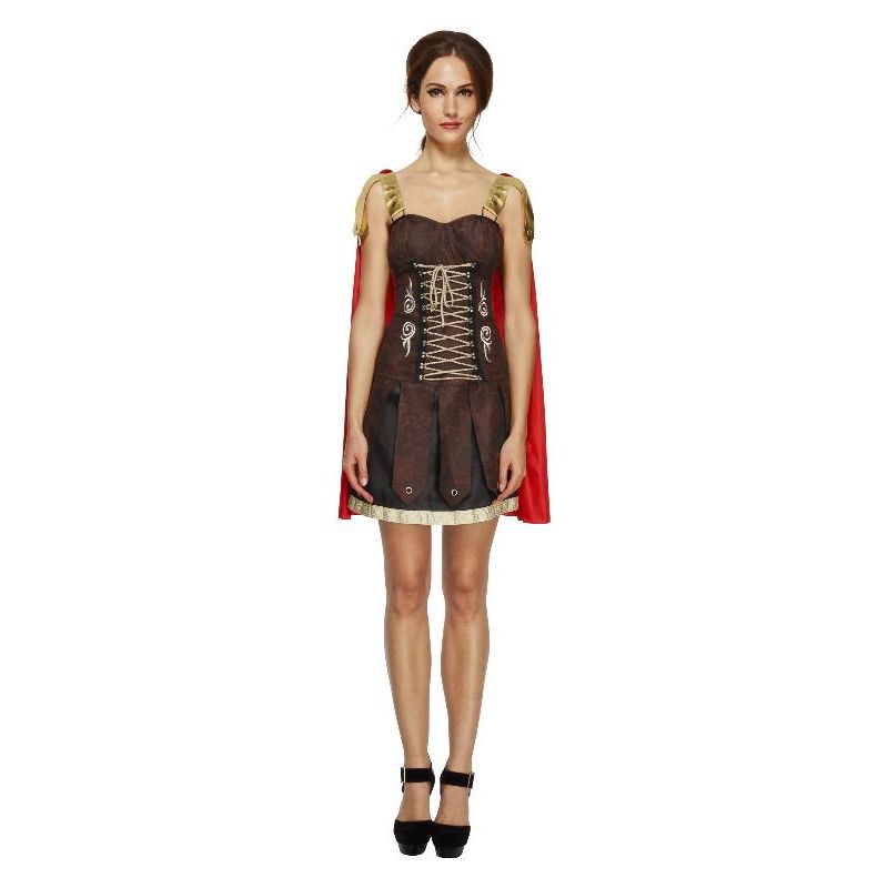 Fever Gladiator Costume Adult Brown Red Womens