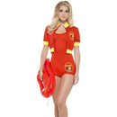 Baywatch Lifeguard Costume - UK Dress 8-10 Womens Red/Yellow