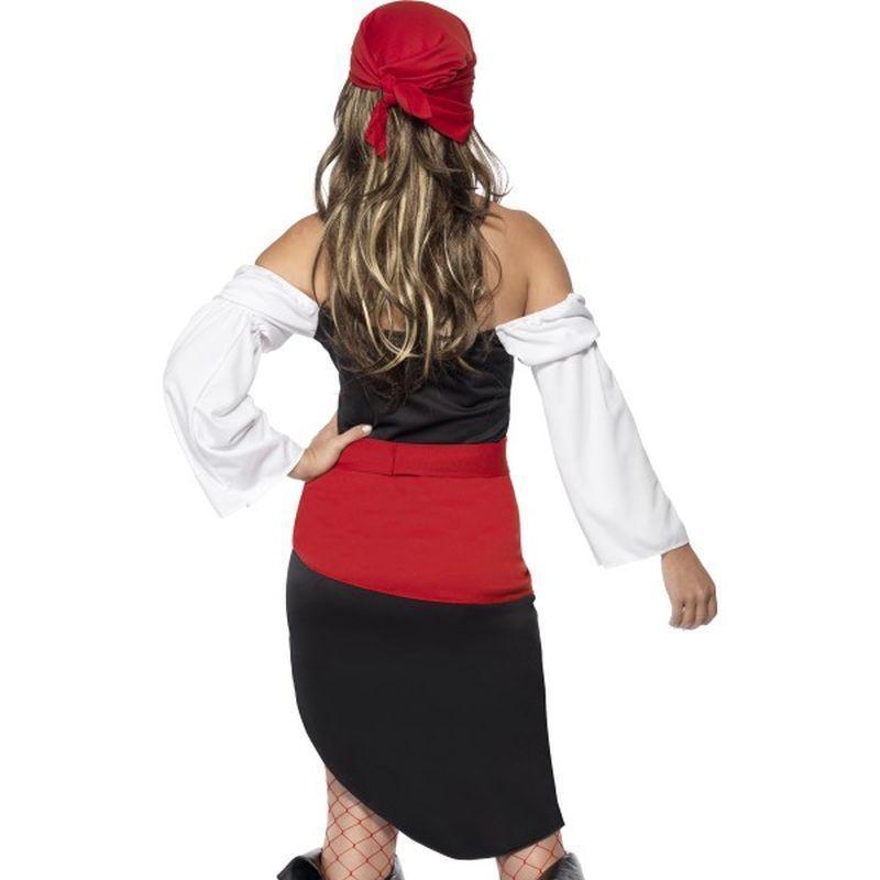 Sassy Pirate Wench Costume With Skirt Adult Black Red White