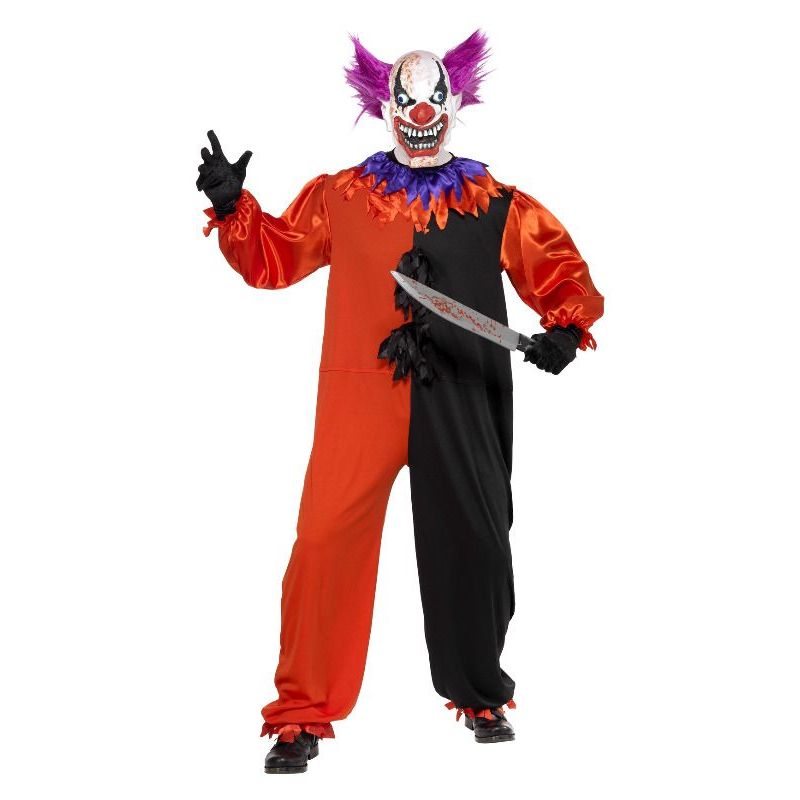 Cirque Sinister Scary Bo Bo The Clown Costume Adult Red Mens