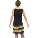 1920s Fringed Flapper Costume Adult Black