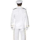 Captain Deluxe Costume Adult White Gold Jacket Trousers Cap Gloves