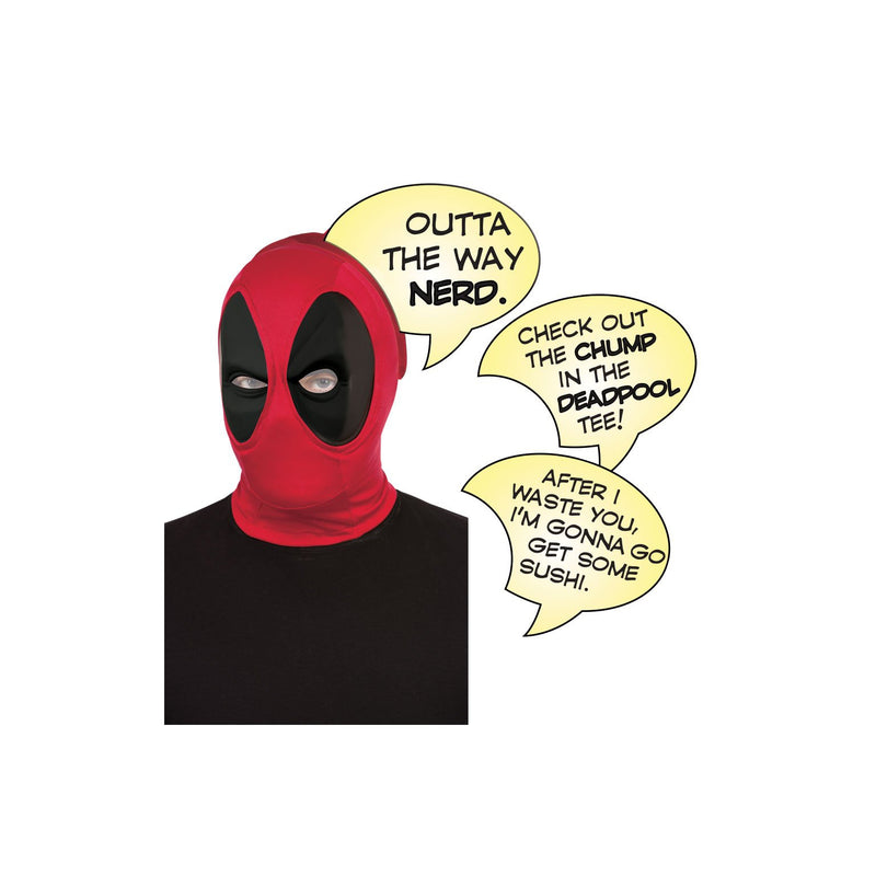 Deadpool Deluxe Mask With Speech Bubble Mens Red